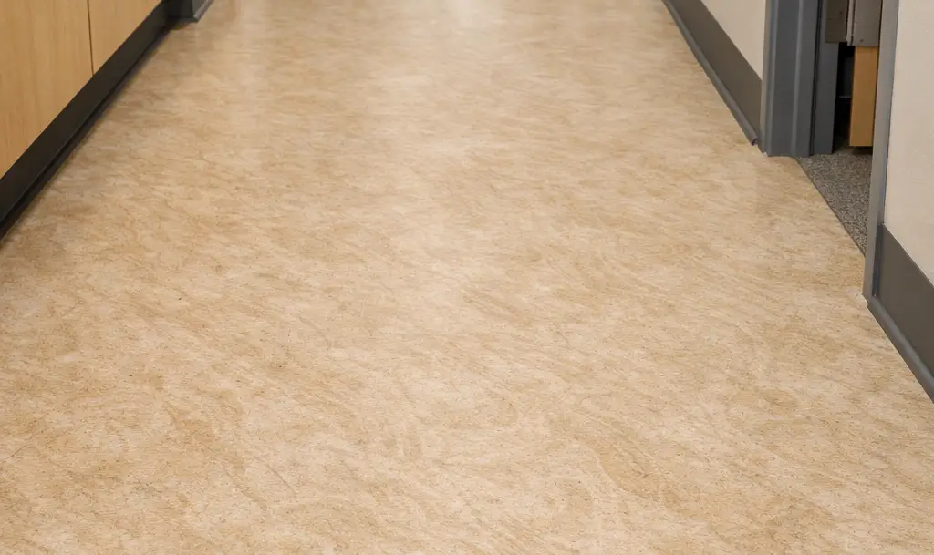 Beige linoleumsgulv