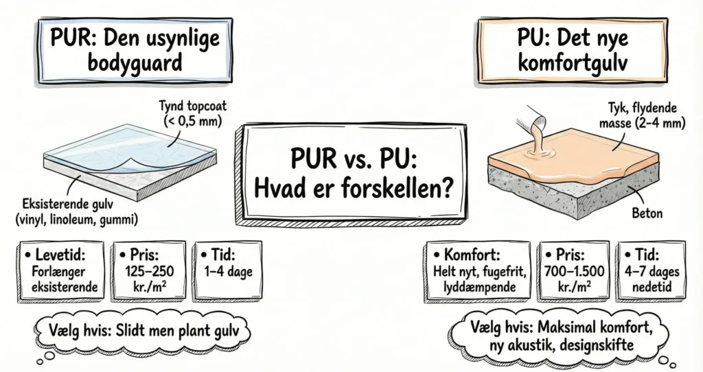 forskellen mellem PUR og PU